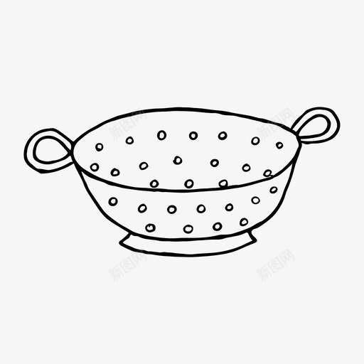 滤器盘子手绘图标svg_新图网 https://ixintu.com 厨房 手绘 滤器 滤网 盘子 素描