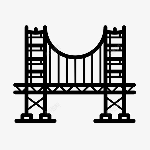 金门大桥加利福尼亚旧金山图标svg_新图网 https://ixintu.com 加利福尼亚 旧金山 金门大桥