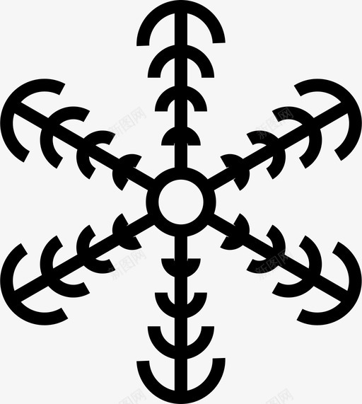 雪晶图案冬天图标svg_新图网 https://ixintu.com 冬天 图案 雪晶