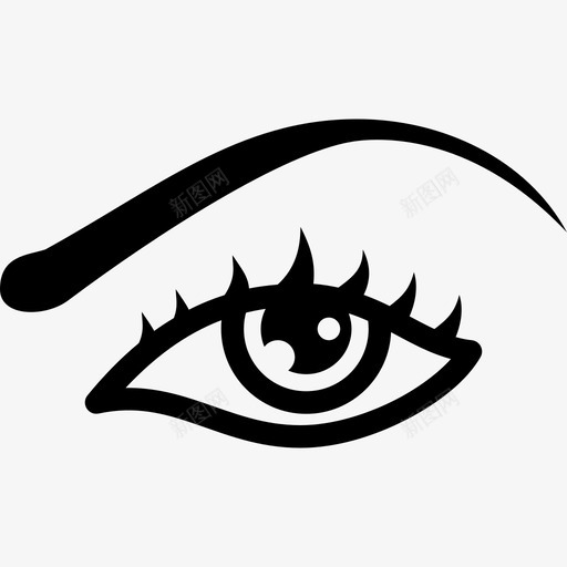 眼睛大眼睛睫毛图标svg_新图网 https://ixintu.com 大眼睛 眼睛 睫毛 视觉 闪光