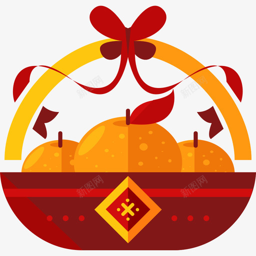 礼品花篮svg_新图网 https://ixintu.com 礼品花篮 扁平 精美 简约 多色