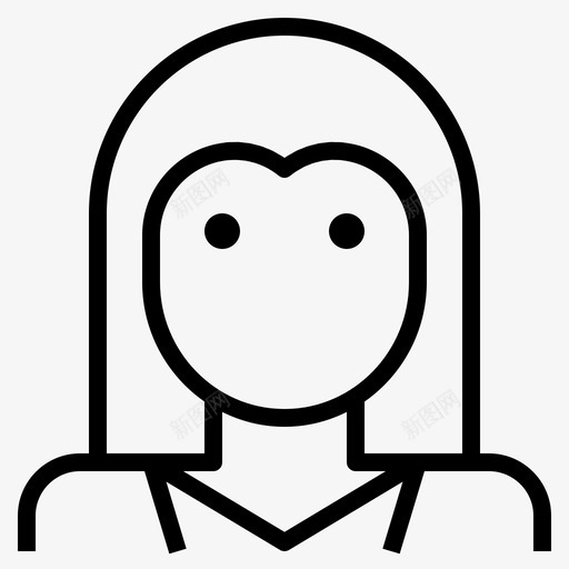长发女人脸心图标svg_新图网 https://ixintu.com 化身 心 脸 长发女人