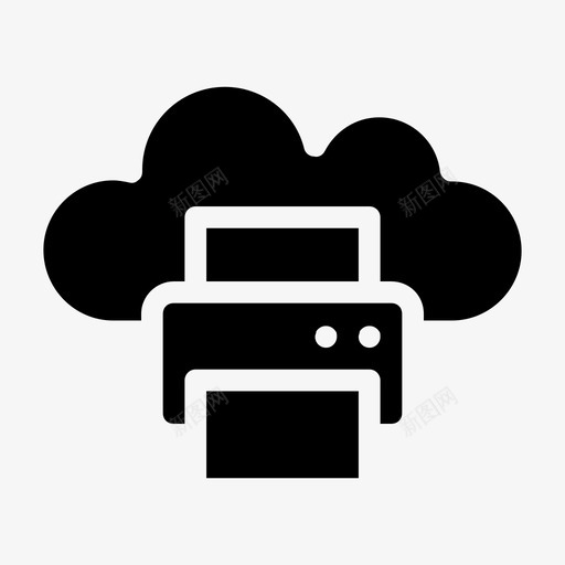 打印机云纸张图标svg_新图网 https://ixintu.com 云 云计算 印刷机 打印机 纸张