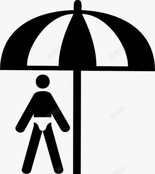 沙滩夏天阳光图标svg_新图网 https://ixintu.com 夏天 沙滩 阳光 雨伞