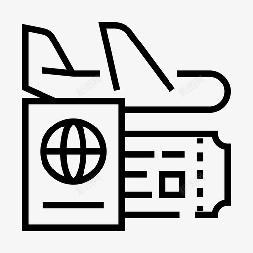 旅行飞机机场图标svg_新图网 https://ixintu.com 护照 旅行 机场 机场标志 机票 飞机