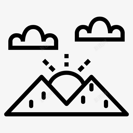 日落早晨天气图标svg_新图网 https://ixintu.com 天气 日落 早晨