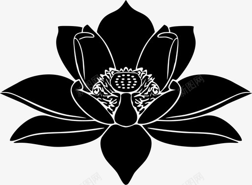 莲花美丽盛开图标svg_新图网 https://ixintu.com 植物 盛开 美丽 芳香 莲花