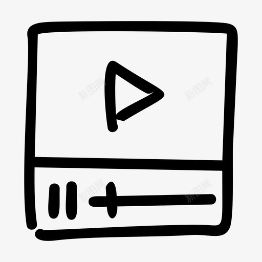 视频播放器箭头暂停图标svg_新图网 https://ixintu.com 业务线图标 右侧 播放按钮 暂停 箭头 视频播放器