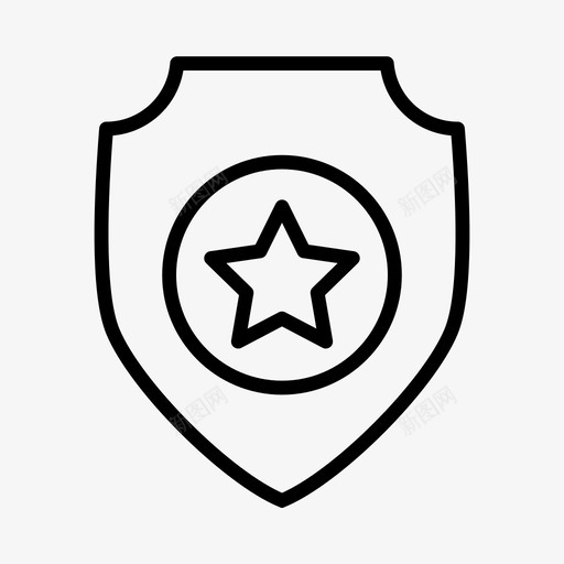安全徽章盾牌图标svg_新图网 https://ixintu.com 安全 徽章 明星 盾牌 购物 购物和电子商务线图标第一卷