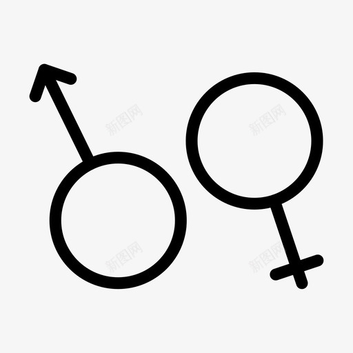 男女性别图标svg_新图网 https://ixintu.com 女 性别 火星 男 购物 购物和电子商务线图标第二卷