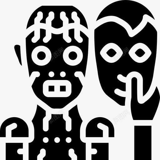 面部置换人工智能图标svg_新图网 https://ixintu.com 人工智能 面部置换