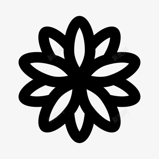 花森林花园图标svg_新图网 https://ixintu.com 森林 植物 线 自然 花 花园