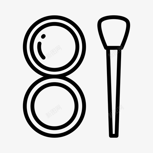 镜子刷子脸图标svg_新图网 https://ixintu.com 刷子 化妆品 脸 购物 购物和电子商务线图标第一卷 镜子