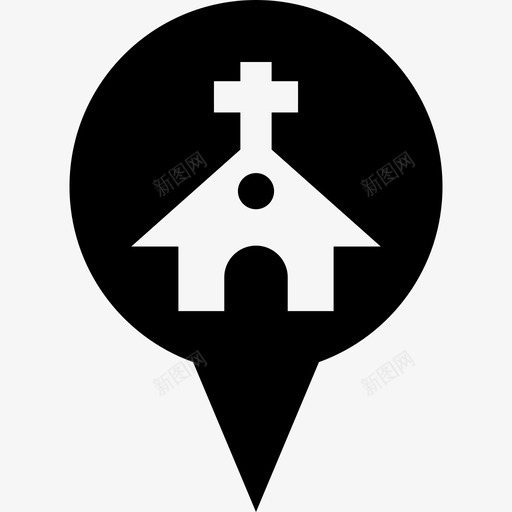 教堂别针地址圆别针图标svg_新图网 https://ixintu.com 别针和旗帜 圆别针 地图别针 地址 教堂别针