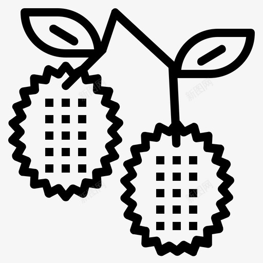 荔枝食物水果图标svg_新图网 https://ixintu.com 水果 荔枝 食物