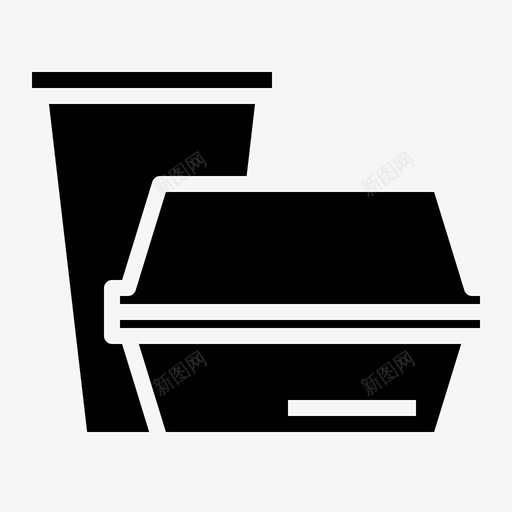 食品容器一次性包装图标svg_新图网 https://ixintu.com 一次性 一次性产品 包装 待用 食品容器