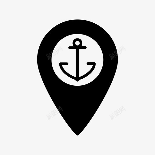 港口位置地图旅行图标svg_新图网 https://ixintu.com 地图 旅行 港口位置