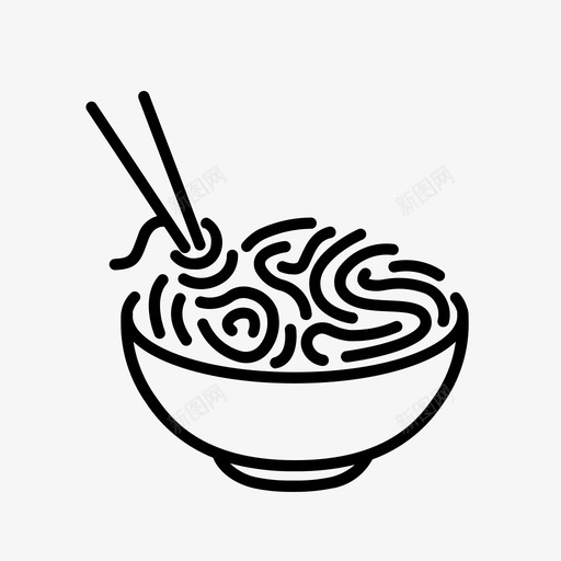 面条食品日式图标svg_新图网 https://ixintu.com 亚洲轮廓 厨房 日式 棍子 面条 食品