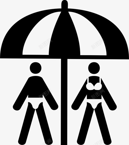 海滩比基尼假日图标svg_新图网 https://ixintu.com 假日 比基尼 派对 海滩 雨伞