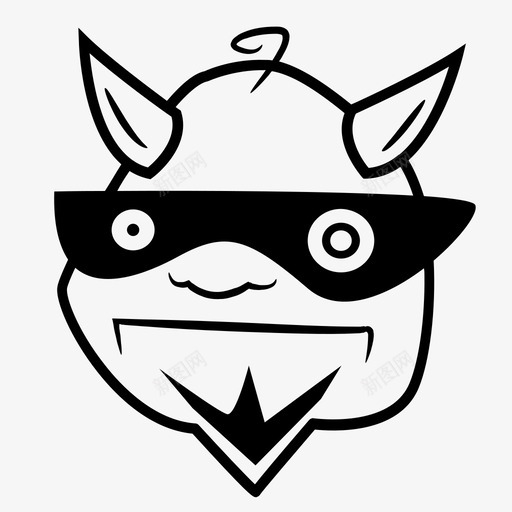 魔鬼头卡通角图标svg_新图网 https://ixintu.com 卡通 怪异 缎子 角 魔鬼头