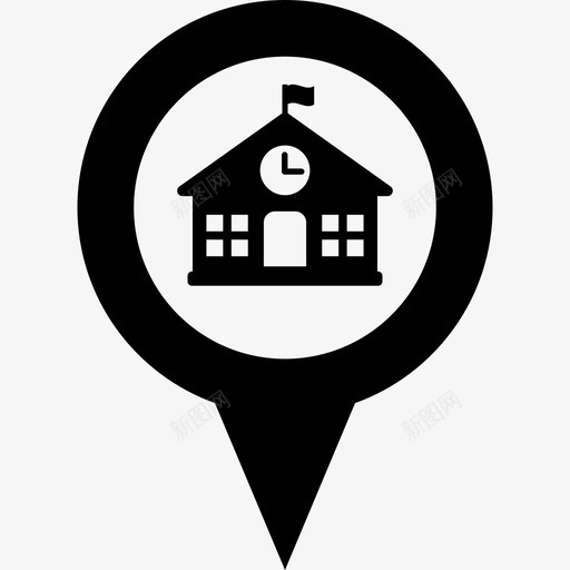 圆销学校地址圆销图标svg_新图网 https://ixintu.com 别针和旗帜 圆销 圆销学校 地图销 地址