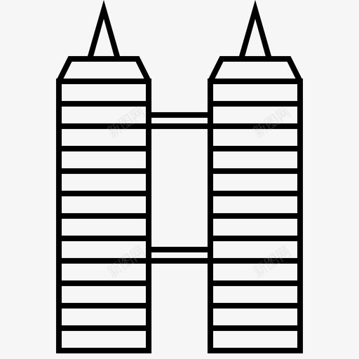 双摩天大楼大楼公司图标svg_新图网 https://ixintu.com 公司 双摩天大楼 商务智能 大楼 总部