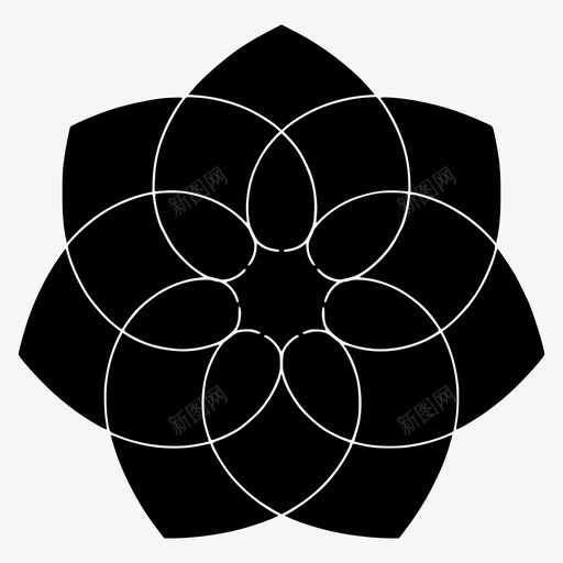 花卉抽象圆形图标svg_新图网 https://ixintu.com 创意设计 圆形 抽象 花卉设计 装饰 造型