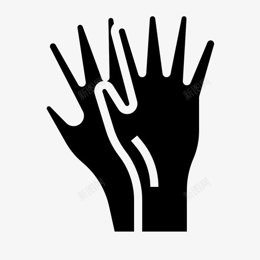 一次性手套手保护图标svg_新图网 https://ixintu.com 一次性产品 一次性手套 保护 手
