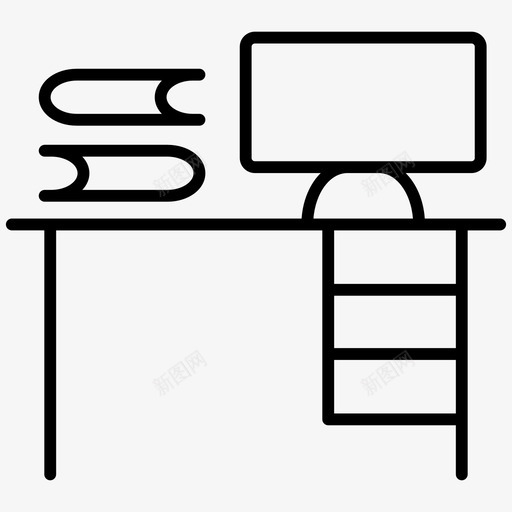 办公桌显示器办公室图标svg_新图网 https://ixintu.com 办公室 办公桌 显示器