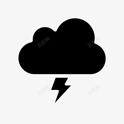 雷电气候多云图标svg_新图网 https://ixintu.com 多云 天气 摄氏度 气候 闪电 雷电