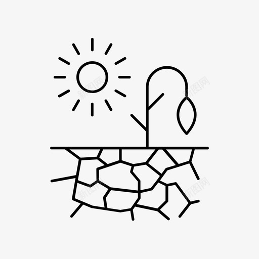 干旱农作物炎热图标svg_新图网 https://ixintu.com 农作物 干旱 气候变化 水 炎热 阳光 饥饿