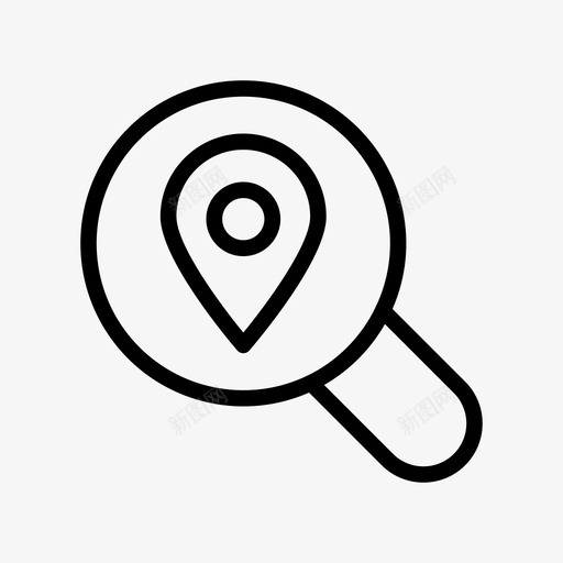 放大镜位置pin图标svg_新图网 https://ixintu.com pin 位置 在线营销线图标第一卷 技术 搜索 放大镜