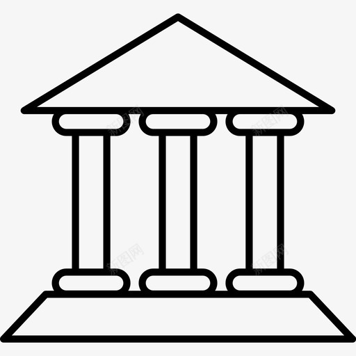 银行大楼罗马式建筑物图标svg_新图网 https://ixintu.com 建筑物 罗马式 银行大楼