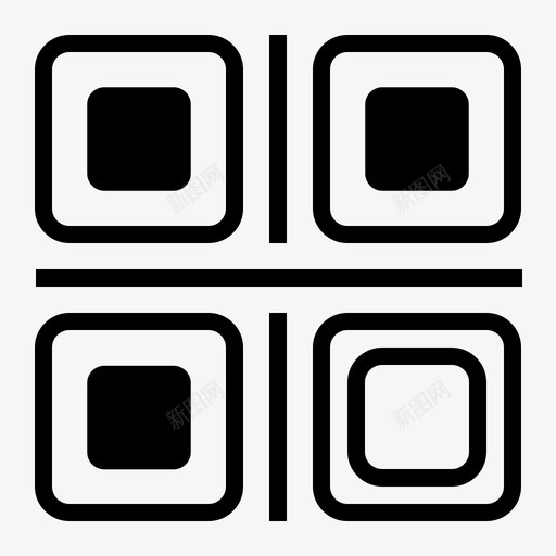 二维码svg_新图网 https://ixintu.com 二维码 上传 线性 扁平 单色 圆润 伺客