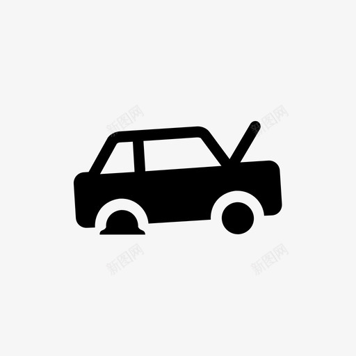 汽车坏了爆胎图标svg_新图网 https://ixintu.com 坏了 汽车 爆胎 车辆 轮胎爆胎