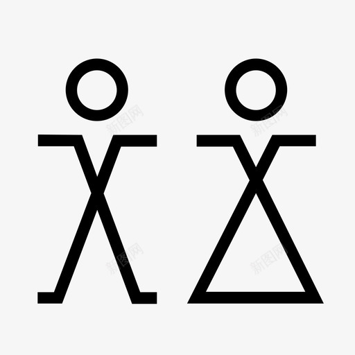 浴室性别男女图标svg_新图网 https://ixintu.com 卫生间 性别 浴室 男女