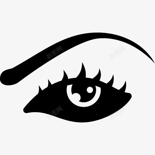 眼睛大眼睛睫毛图标svg_新图网 https://ixintu.com 大眼睛 眼睛 睫毛 视觉 闪光