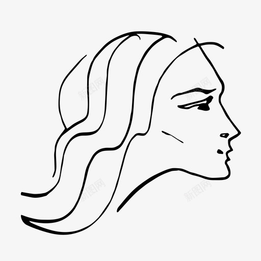 女人美丽容貌图标svg_新图网 https://ixintu.com 健康 头发 女人 容貌 美丽
