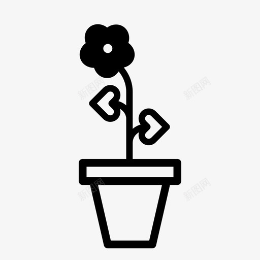 花盆生长叶子图标svg_新图网 https://ixintu.com 叶子 植物 生长 花 花盆