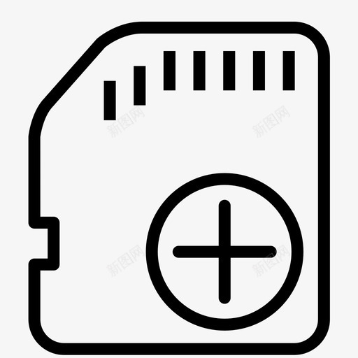 sd卡添加闪存内存图标svg_新图网 https://ixintu.com sd卡添加 内存 存储 计算机 闪存