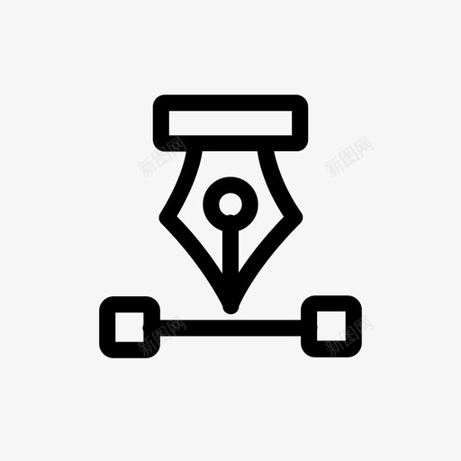插画家锚笔图标svg_新图网 https://ixintu.com 向量 插画家 点 用户界面 笔 锚