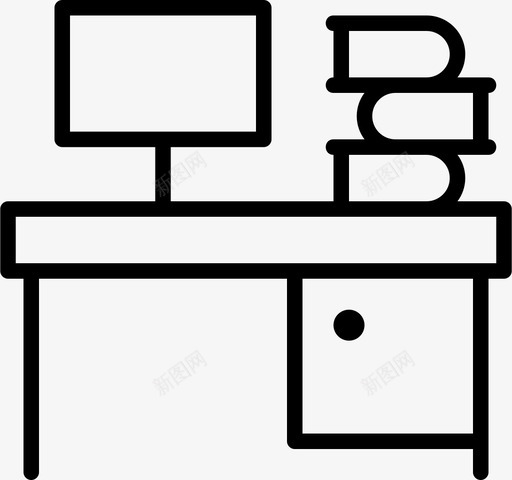 工作台书籍电脑图标svg_新图网 https://ixintu.com 书桌 书籍 家具 家具薄 屏风 工作台 电脑
