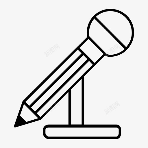 记者教育麦克风图标svg_新图网 https://ixintu.com 声音 技术组合 教育 记者 铅笔 麦克风