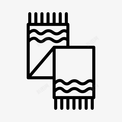 围巾配件布料图标svg_新图网 https://ixintu.com 围巾 布料 时尚 购物 购物和电子商务线图标第一卷 配件