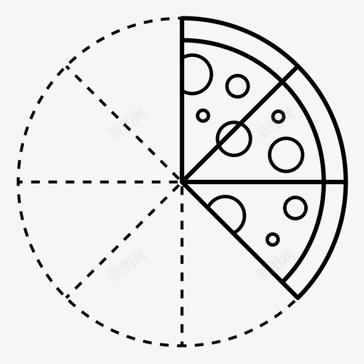 匹萨八分之一三分之一图标svg_新图网 https://ixintu.com 三分之一 八分之一 八分之三 匹萨