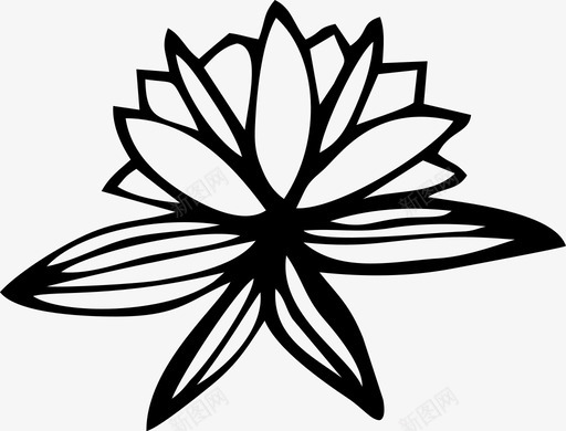 花莲花植物图标svg_新图网 https://ixintu.com 植物 花 莲花