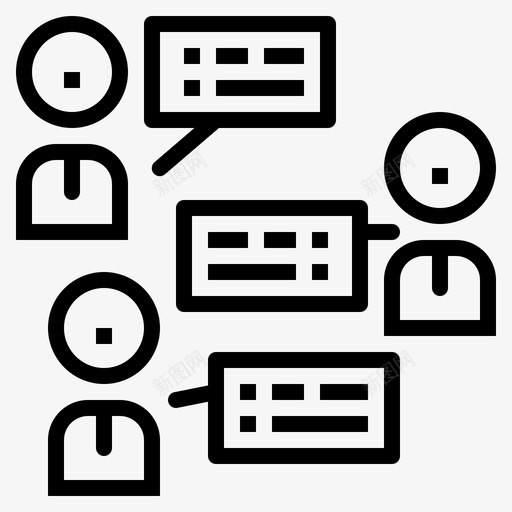 群聊交流对话图标svg_新图网 https://ixintu.com 交流 对话 电话 群聊 说话