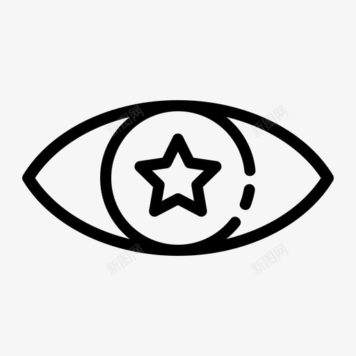 眼睛星星视图图标svg_新图网 https://ixintu.com 星星 眼睛 简单的线条图标 视图