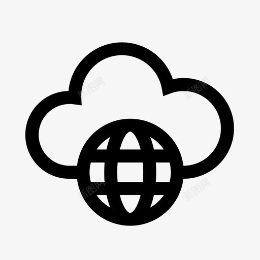 云全球互联网网络图标svg_新图网 https://ixintu.com 云全球 互联网 全球 网络 计算
