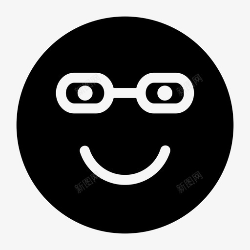 微笑表情眼镜图标svg_新图网 https://ixintu.com 学生 微笑 快乐 眼镜 表情
